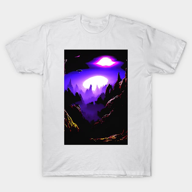 Alien Landscape With Purple Sky T-Shirt by Korey Watkins